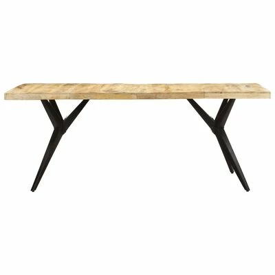 VidaXL Table de salle à manger 200x90x76 cm Bois de manguier brut 4 VidaXL Table de salle à manger 200x90x76 cm Bois de manguier brut – Image 2