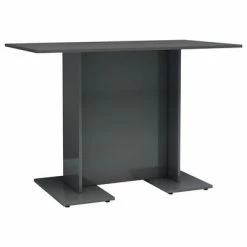 VidaXL Table de salle à manger Gris brillant 110x60x75 cm Aggloméré