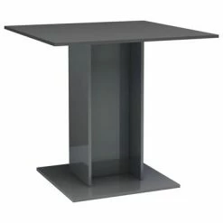 VidaXL Table de salle à manger Gris brillant 80x80x75 cm Aggloméré