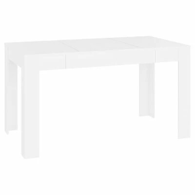 VidaXL Table de salle à manger Blanc 140x74,5x76 cm Aggloméré 3 VidaXL Table de salle à manger Blanc 140x74,5x76 cm Aggloméré