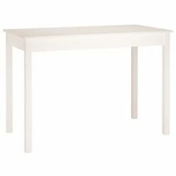 VidaXL Table à manger Blanc 110x55x75 cm Bois massif de pin