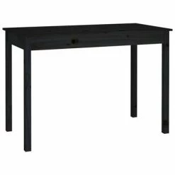 VidaXL Table à manger Noir 110x55x75 cm Bois massif de pin