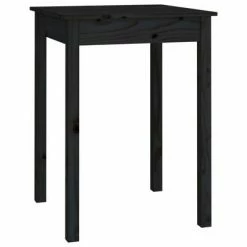 VidaXL Table à manger Noir 55x55x75 cm Bois massif de pin