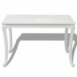 VidaXL Table de salle à manger 116 x 66 x 76 cm Blanc haute brillance -Promos Tables à manger Boutique image 3 243383