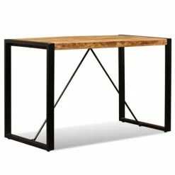 VidaXL Table de salle à manger Bois de manguier brut 120 cm 10 VidaXL Table de salle à manger Bois de manguier brut 120 cm -Promos Tables à manger Boutique image 3 243996