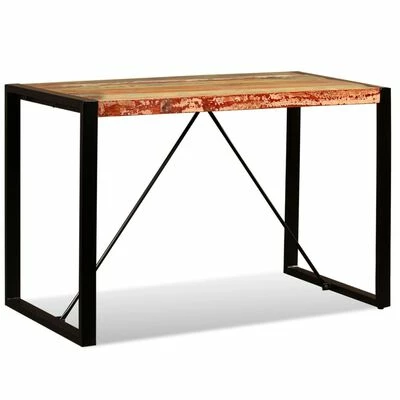 VidaXL Table de salle à manger Bois de récupération massif 120 cm 5 VidaXL Table de salle à manger Bois de récupération massif 120 cm – Image 3