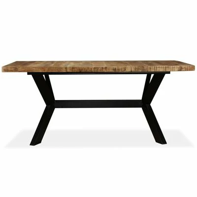 VidaXL Table de salle à manger Bois de manguier solide et Acier 180 cm 5 VidaXL Table de salle à manger Bois de manguier solide et Acier 180 cm – Image 3