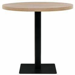 VidaXL Table de bistro MDF et acier Rond 80 x 75 cm Couleur de chêne -Promos Tables à manger Boutique image 3 245613