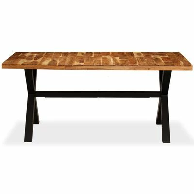 VidaXL Table de salle à manger Bois d'acacia et manguier 180x90x76 cm 5 VidaXL Table de salle à manger Bois d'acacia et manguier 180x90x76 cm – Image 3