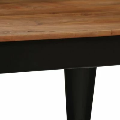 VidaXL Table de salle à manger Bois d'acacia et acier 120x60x76 cm 5 VidaXL Table de salle à manger Bois d'acacia et acier 120x60x76 cm – Image 3