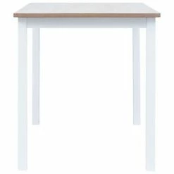 VidaXL Table à dîner Blanc et marron 114x71x75 cm Bois d'hévéa massif 10 VidaXL Table à dîner Blanc et marron 114x71x75 cm Bois d'hévéa massif -Promos Tables à manger Boutique image 3 247363