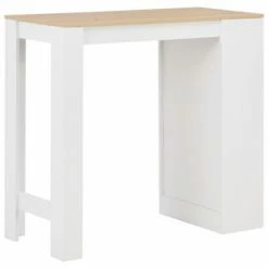 VidaXL Table de bar avec étagère Blanc 110x50x103 cm 10 VidaXL Table de bar avec étagère Blanc 110x50x103 cm -Promos Tables à manger Boutique image 3 280215