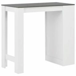 VidaXL Table de bar avec étagère Blanc 110x50x103 cm -Promos Tables à manger Boutique image 3 280216