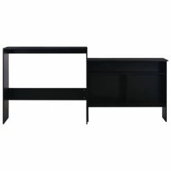 VidaXL Table de bar avec 2 dessus de table Noir 130 x 40 x 120 cm -Promos Tables à manger Boutique image 3 280218
