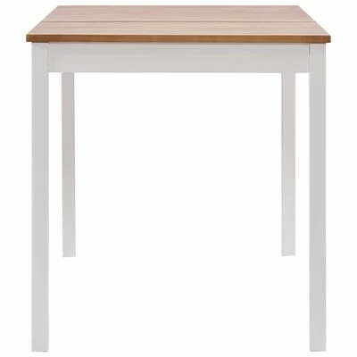 VidaXL Table de salle à manger Blanc et marron 140 x 70 x 73 cm Pin 5 VidaXL Table de salle à manger Blanc et marron 140 x 70 x 73 cm Pin – Image 3