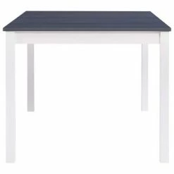 VidaXL Table de salle à manger Blanc et gris 180 x 90 x 73 cm Pin -Promos Tables à manger Boutique image 3 283406