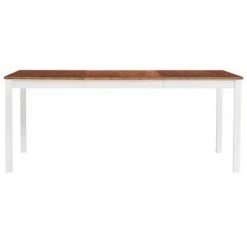 VidaXL Table de salle à manger Blanc et marron 180 x 90 x 73 cm Pin 10 VidaXL Table de salle à manger Blanc et marron 180 x 90 x 73 cm Pin -Promos Tables à manger Boutique image 3 283408