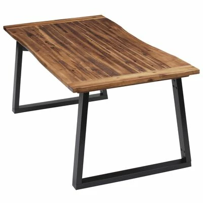 VidaXL Table de salle à manger Bois d'acacia massif 180x90 cm 5 VidaXL Table de salle à manger Bois d'acacia massif 180x90 cm – Image 3