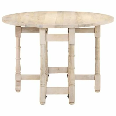 VidaXL Table de salle à manger Rond 110x76 cm Bois de manguier massif 5 VidaXL Table de salle à manger Rond 110x76 cm Bois de manguier massif – Image 3