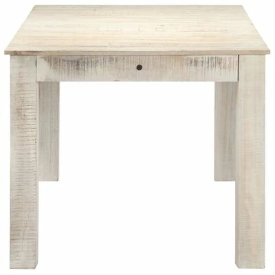 VidaXL Table à dîner Blanc 180x90x76 cm Bois de manguier massif 5 VidaXL Table à dîner Blanc 180x90x76 cm Bois de manguier massif – Image 3