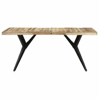 VidaXL Table de salle à manger 160x80x76 cm Bois de manguier brut 5 VidaXL Table de salle à manger 160x80x76 cm Bois de manguier brut – Image 3
