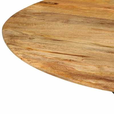 VidaXL Table à dîner Ø110x78 cm Bois de manguier massif et acier 5 VidaXL Table à dîner Ø110x78 cm Bois de manguier massif et acier – Image 3