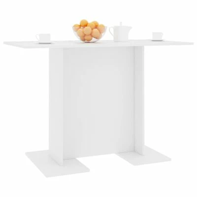VidaXL Table de salle à manger Blanc 110 x 60 x 75 cm Bois ingénierie 5 VidaXL Table de salle à manger Blanc 110 x 60 x 75 cm Bois ingénierie – Image 3