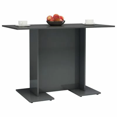 VidaXL Table de salle à manger Gris brillant 110x60x75 cm Aggloméré 5 VidaXL Table de salle à manger Gris brillant 110x60x75 cm Aggloméré – Image 3