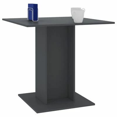 VidaXL Table de salle à manger Gris 80 x 80 x 75 cm Aggloméré 5 VidaXL Table de salle à manger Gris 80 x 80 x 75 cm Aggloméré – Image 3