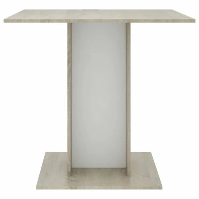 VidaXL Table à dîner Blanc et chêne sonoma 80 x 80 x 75 cm Aggloméré 5 VidaXL Table à dîner Blanc et chêne sonoma 80 x 80 x 75 cm Aggloméré – Image 3