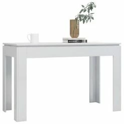 VidaXL Table de salle à manger Blanc brillant 120x60x76 cm Aggloméré -Promos Tables à manger Boutique image 3 800762