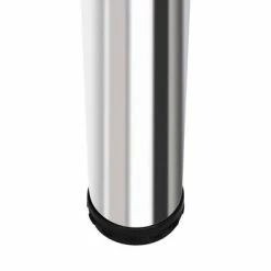 VidaXL Table de bar MDF avec 2 pieds en acier Haut brillance Blanc -Promos Tables à manger Boutique image 4 240818