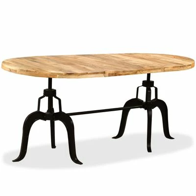 VidaXL Table de salle à manger Bois de manguier massif et acier 180 cm 6 VidaXL Table de salle à manger Bois de manguier massif et acier 180 cm – Image 4