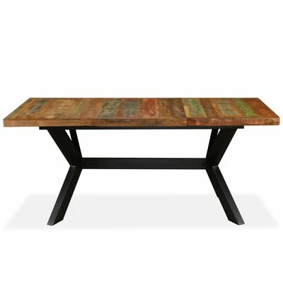VidaXL Table de salle à manger Bois massif recyclé Acier 180 cm 6 VidaXL Table de salle à manger Bois massif recyclé Acier 180 cm – Image 4
