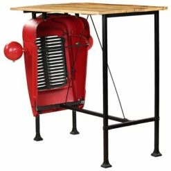 VidaXL Table de bar Bois de manguier 60x150x107 cm Rouge Tracteur 11 VidaXL Table de bar Bois de manguier 60x150x107 cm Rouge Tracteur -Promos Tables à manger Boutique image 4 246237