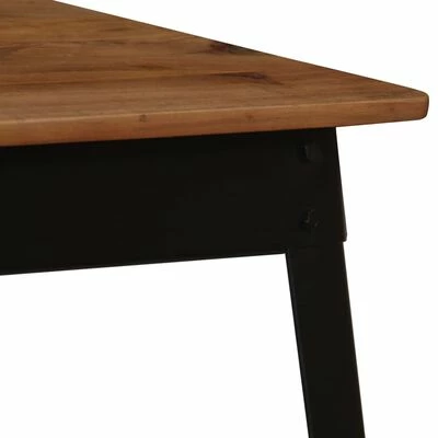 VidaXL Table de salle à manger Bois d'acacia et acier 120x60x76 cm 6 VidaXL Table de salle à manger Bois d'acacia et acier 120x60x76 cm – Image 4