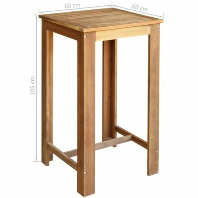 VidaXL Table de bar Bois d'acacia solide 60 x 60 x 105 cm 6 VidaXL Table de bar Bois d'acacia solide 60 x 60 x 105 cm – Image 4