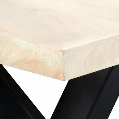 VidaXL Table à dîner Blanc 180x90x75 cm Bois de manguier massif 6 VidaXL Table à dîner Blanc 180x90x75 cm Bois de manguier massif – Image 4