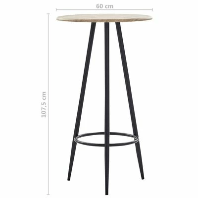 VidaXL Table de bar Chêne 60 x 107,5 cm MDF 6 VidaXL Table de bar Chêne 60 x 107,5 cm MDF – Image 4