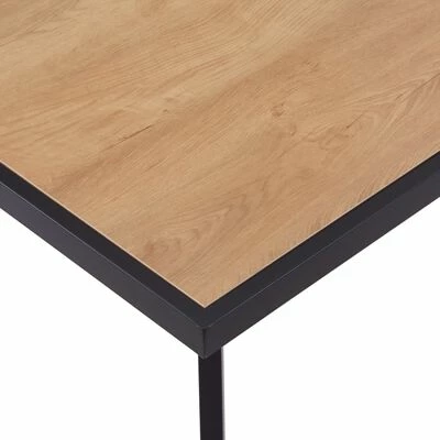 VidaXL Table de salle à manger Bois clair et noir 180x90x75 cm MDF 6 VidaXL Table de salle à manger Bois clair et noir 180x90x75 cm MDF – Image 4