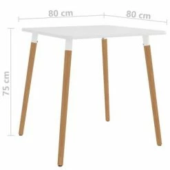 VidaXL Table de salle à manger Blanc 80x80x75 cm Métal -Promos Tables à manger Boutique image 4 287238
