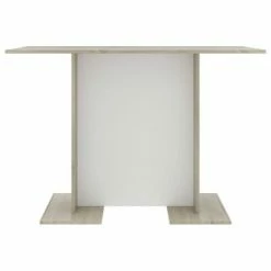 VidaXL Table à dîner Blanc et chêne sonoma 110 x 60 x 75 cm Aggloméré 11 VidaXL Table à dîner Blanc et chêne sonoma 110 x 60 x 75 cm Aggloméré -Promos Tables à manger Boutique image 4 800248