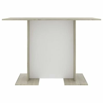 VidaXL Table à dîner Blanc et chêne sonoma 110 x 60 x 75 cm Aggloméré 6 VidaXL Table à dîner Blanc et chêne sonoma 110 x 60 x 75 cm Aggloméré – Image 4