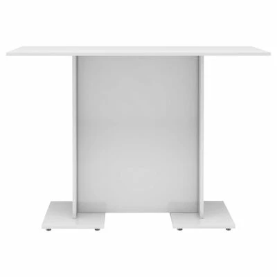 VidaXL Table à dîner Blanc brillant 110x60x75 cm Bois d'ingénierie 6 VidaXL Table à dîner Blanc brillant 110x60x75 cm Bois d'ingénierie – Image 4