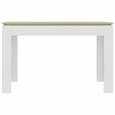 VidaXL Table à dîner Blanc et chêne sonoma 120 x 60 x 76 cm Aggloméré 6 VidaXL Table à dîner Blanc et chêne sonoma 120 x 60 x 76 cm Aggloméré – Image 4