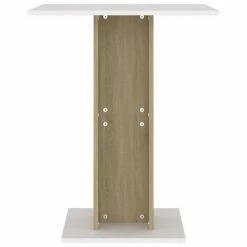 VidaXL Table de bistro Blanc et chêne sonoma 60x60x75 cm Aggloméré -Promos Tables à manger Boutique image 4 802107