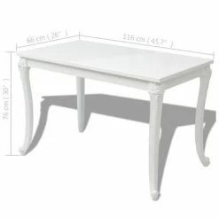 VidaXL Table de salle à manger 116 x 66 x 76 cm Blanc haute brillance -Promos Tables à manger Boutique image 5 243383