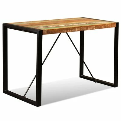 VidaXL Table de salle à manger Bois de récupération massif 120 cm 7 VidaXL Table de salle à manger Bois de récupération massif 120 cm – Image 5