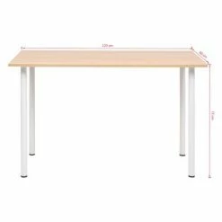 VidaXL Table de salle à manger 120x60x73 cm Chêne et blanc 11 VidaXL Table de salle à manger 120x60x73 cm Chêne et blanc -Promos Tables à manger Boutique image 5 245728