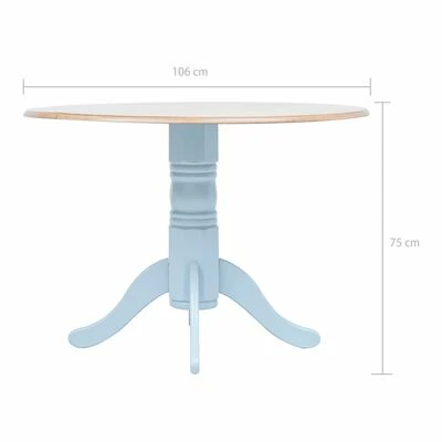 VidaXL Table à dîner Gris et marron 106 cm Bois d'hévéa massif 7 VidaXL Table à dîner Gris et marron 106 cm Bois d'hévéa massif – Image 5